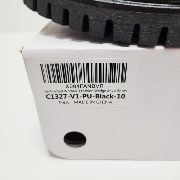 Black Combat Style Ankle Boots  Women Size 10 Lace-Up & Zipper Closure - Picture 6 of 12